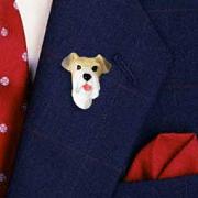 Wire HaiFox Red Terrier Pin
