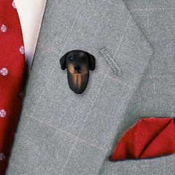 Doberman Pinscher Black w/Uncropped Ears Pin