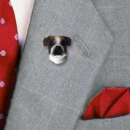 Boxer Brindle w/Uncropped Pin