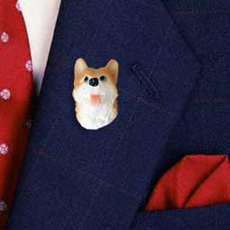 Husky Red & White w/Blue Eyes Pin