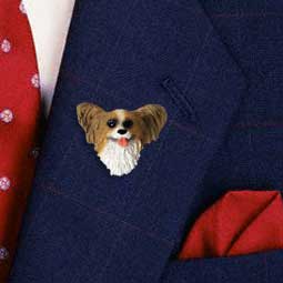 Papillon Brown & White Pin