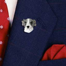 Whippet Gray & White Pin