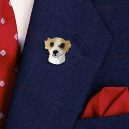 Whippet Tan & White Pin