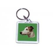 Greyhound brown&white123nl keyrings classic