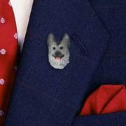 German Shepherd Black & Silver Pin