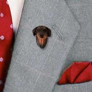 Doberman Pinscher Red w/Uncropped Ears Pin