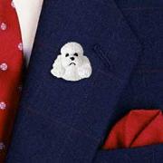 Poodle White w/Sport Cut Pin
