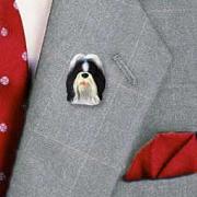 Shih Tzu Black & White Pin