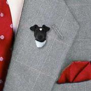 Fox Terrier Black & White Pin