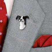 Greyhound Black & White Pin